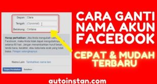 Ganti Nama Facebook di iPhone