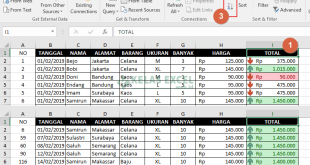 Mengurutkan Angka di Excel Android