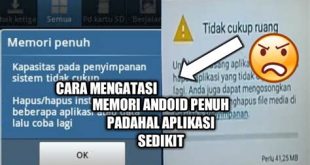 memori penuh padahal aplikasi sedikit